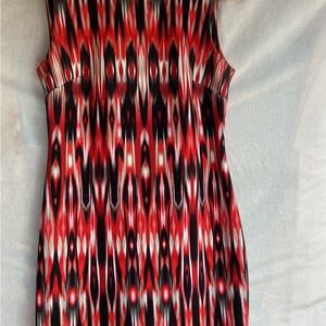 Calvin Klein Red and Black Midi Dress